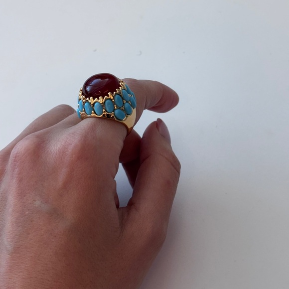 statement  Crystal  Turquoise ring - Picture 7 of 12